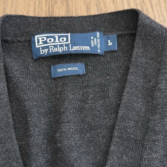 NWOT Ralph Lauren 100% wool cardigan with leather elbow patch - Picture 4 of 5